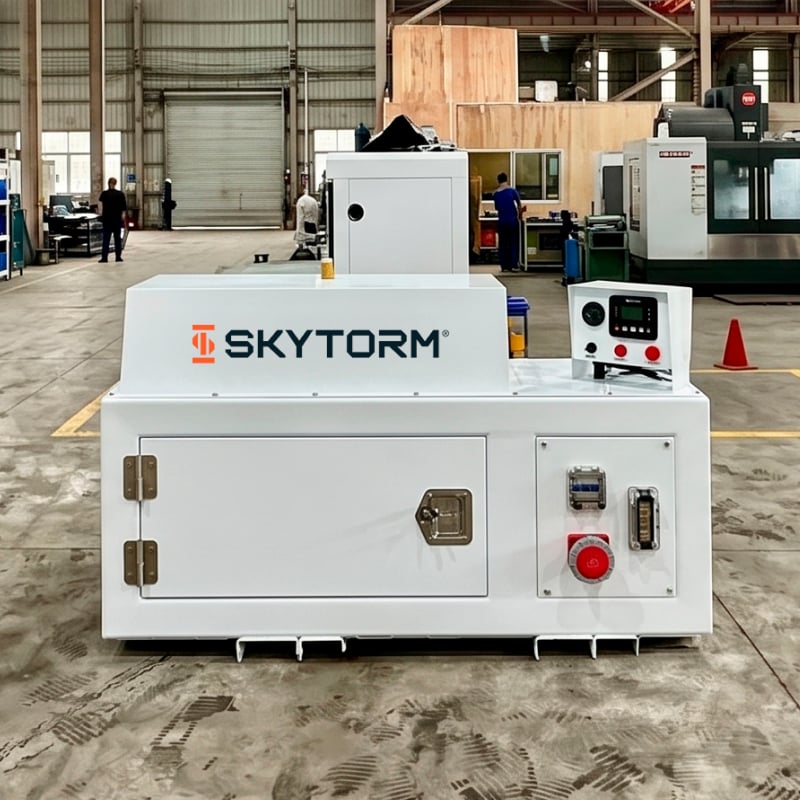 Gerador SKYTORM branco em fábrica